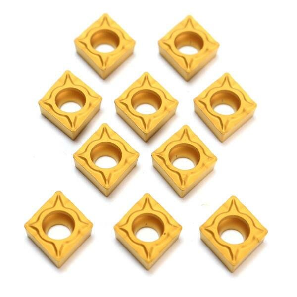 Machifit 10pcs CCMT060204-HM YBC251 Carbide Insert Titanium Coated Carbide Cutter