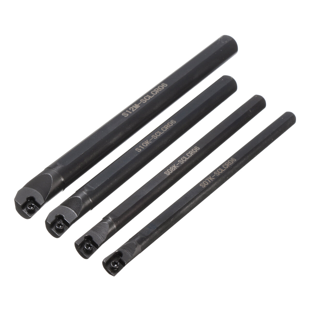 4pcs 7/8/10/12mm SCLCR06 Lathe Boring Bar Turning Tool With 10pcs CCMT0602 Inserts