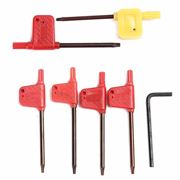 7pcs 12mm Shank Lathe Turning Tool Holder Boring Bar with 7pcs Carbide Insert and Wrench