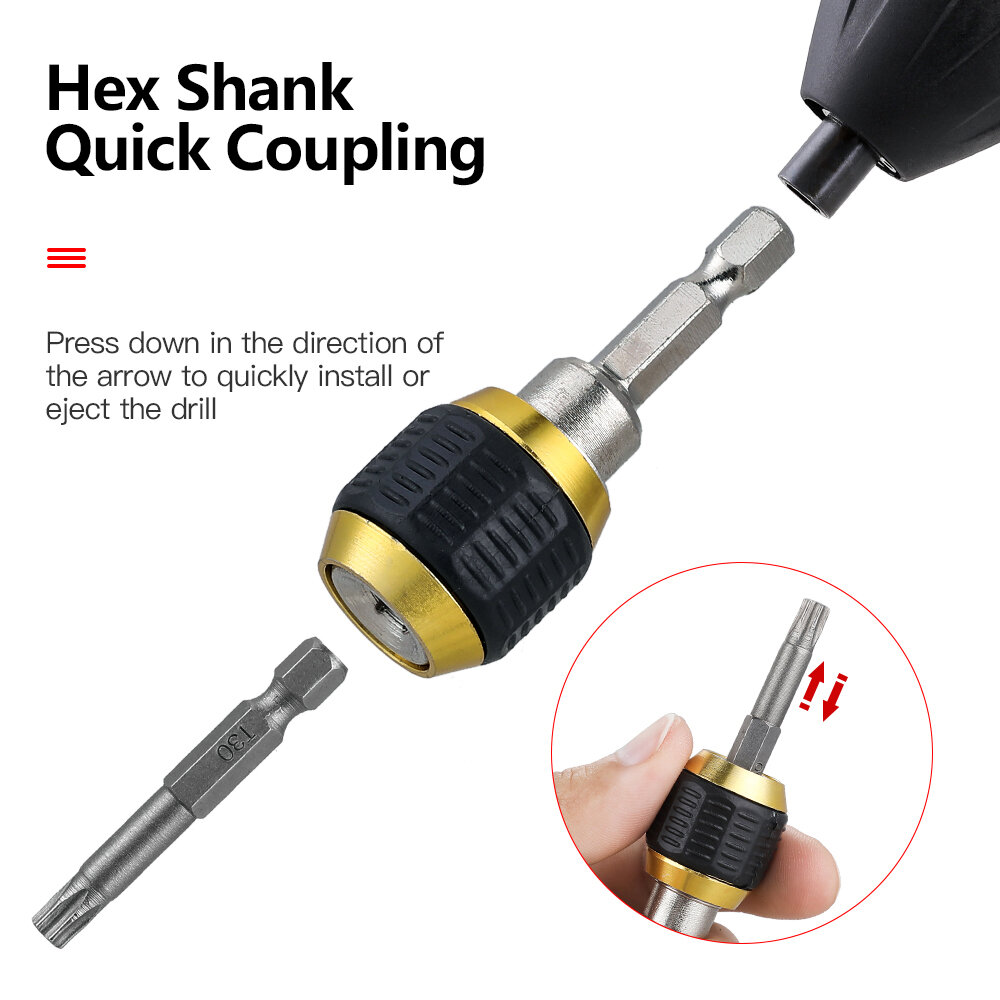 1PC 1/4 Inner Hex 60mm Hexagonal Shank Quick Coupling Power Tool Accessories Electric Drills Adapters Drill Bit Holder Parts