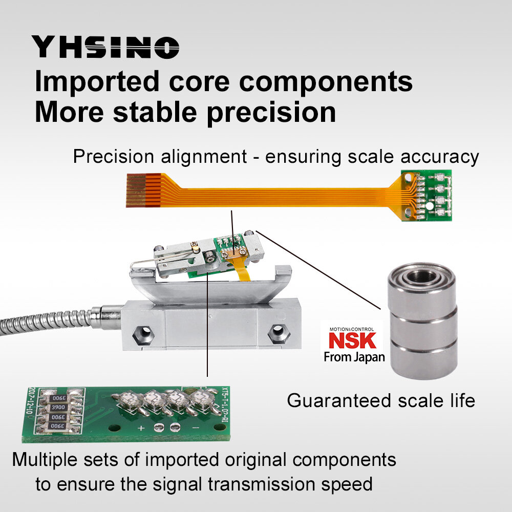 YHSINO VM600-2 Digital Readout YE Grating Scale with 2 Axis AC 80V-240V Power 15W Long Service Life Suitable for Various Grating