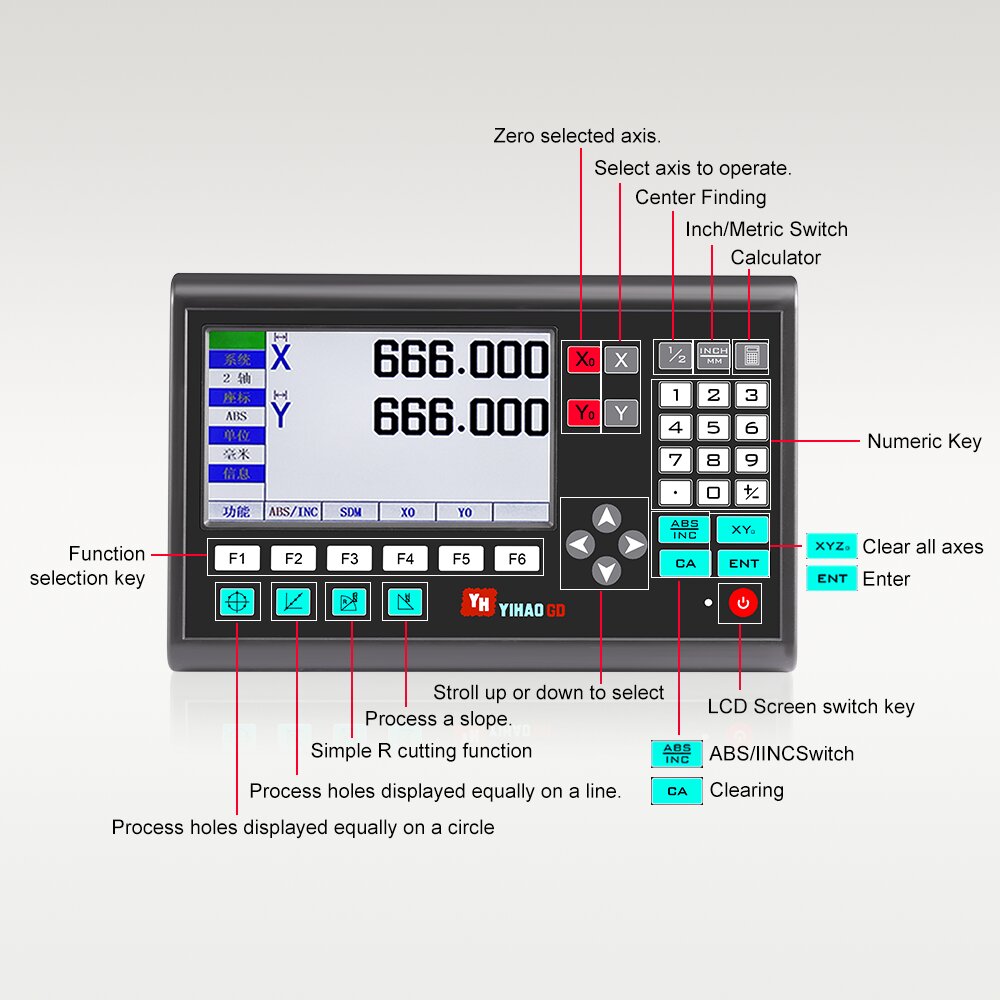 YHSINO YH800-2 Digital Display Ruler YE Optical Linear Scale with IP54 Protection High Precision Versatile Use for Milling Machi