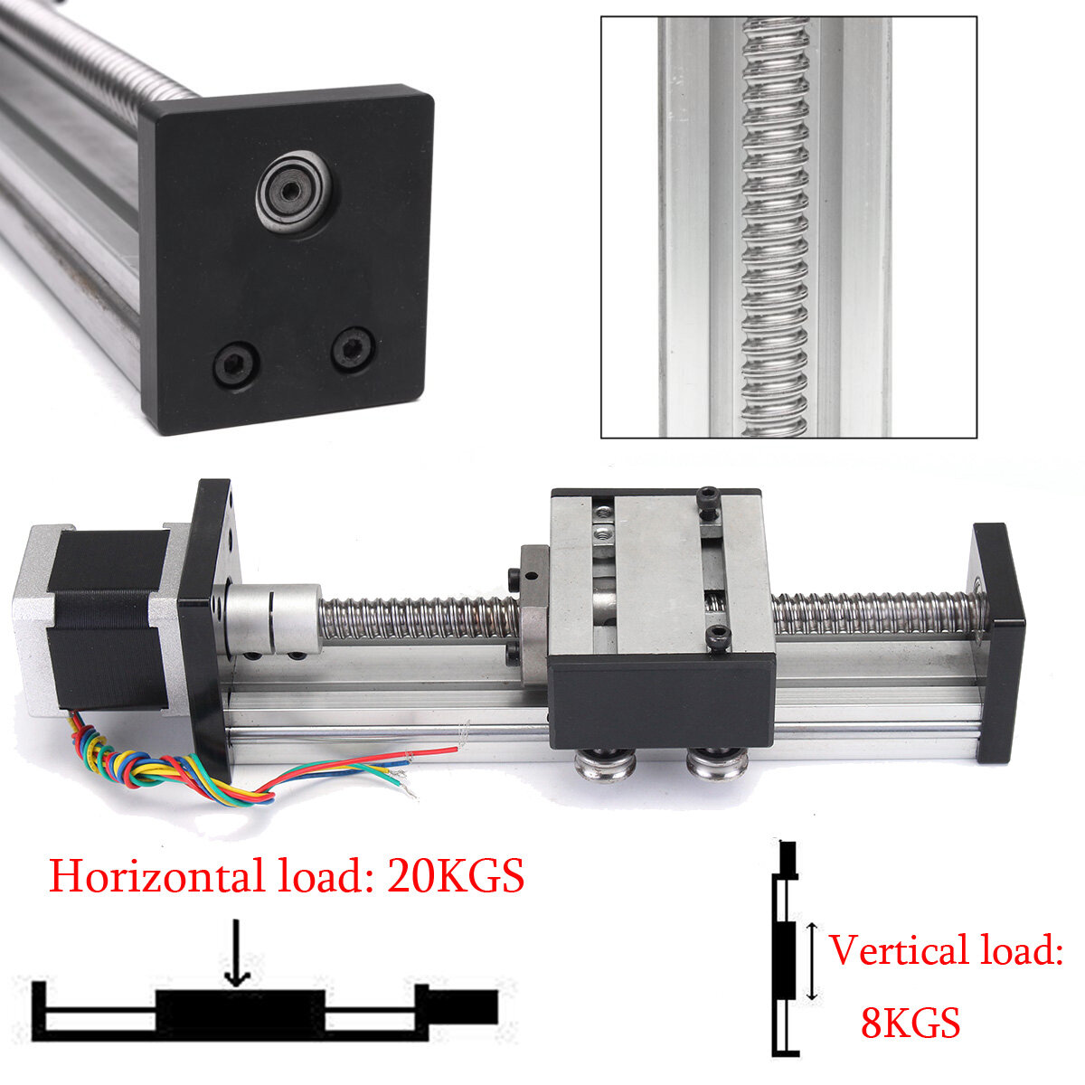 100mm Long Stage Actuator Linear Stage 1204 Ball Screw Linear Slide Stroke With 42mm Stepper Motor