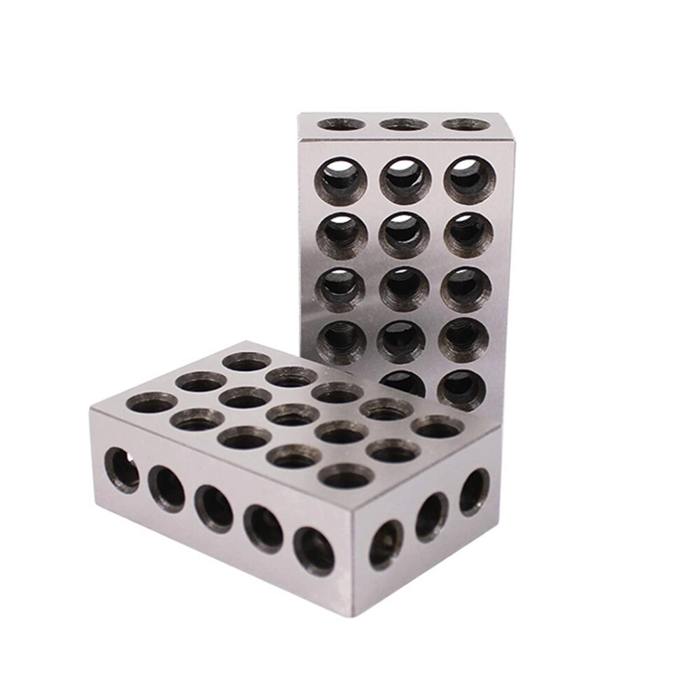 Precision Parallel Blocks 25-50-75mm Metric 1-2-3 23-Hole Parallel Iron Gauge Blocks Accuracy ±0.005mm M10 Thread- With B