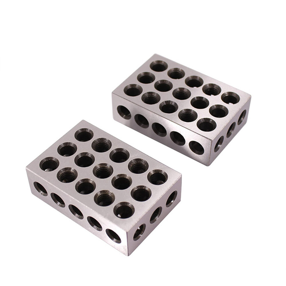 Precision Parallel Blocks 25-50-75mm Metric 1-2-3 23-Hole Parallel Iron Gauge Blocks Accuracy ±0.005mm M10 Thread- With B