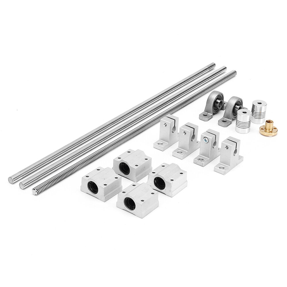 Machifit 15pcs 400mm Optical Axis Guide Bearing Housings Linear Rail Shaft Support Screws Set