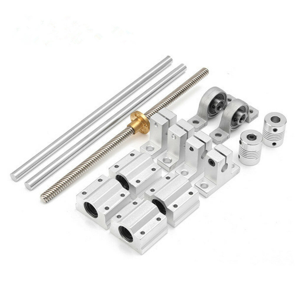 Machifit 15pcs 100mm-1000mm Optical Axis Guide Bearing Housings Linear Rail Shaft Support Screws Set