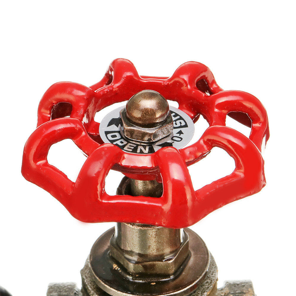 Vintage Steampunk 1/2 Inch Stop Valve Light Switch With Wire Pass Thru Red Iron C