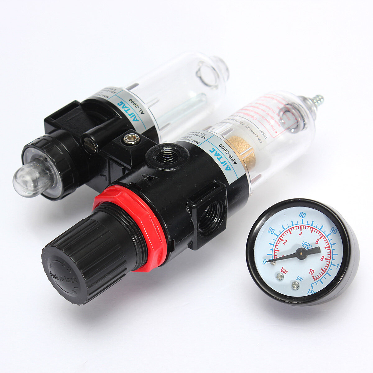 1/4 Inch Air Pressure Regulator Water Separator Trap Filter Airbrush Compressor C