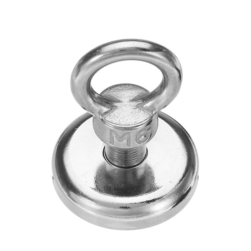 Effetool 36x48mm 50kg Neodymium Recovery Magnet Metal Detector Eyebolt Circular Ring Magnet