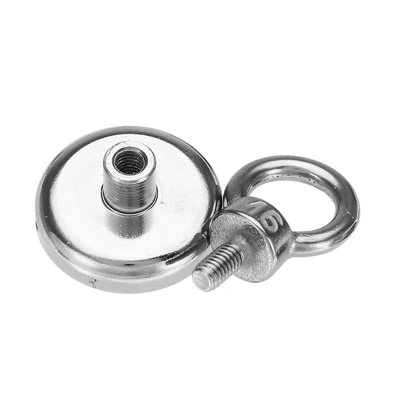 Effetool 36x48mm 50kg Neodymium Recovery Magnet Metal Detector Eyebolt Circular Ring Magnet