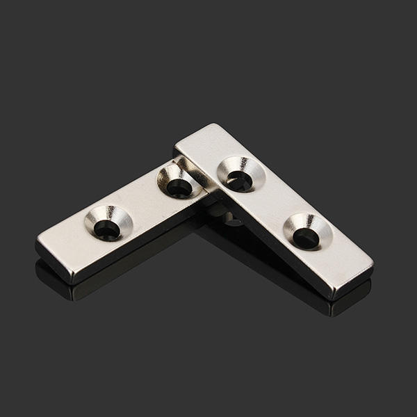 2pcs N35 40x10x4mm Strong Block Magnets Countersunk Rare Earth Neodymium Magnets with 2 Holes