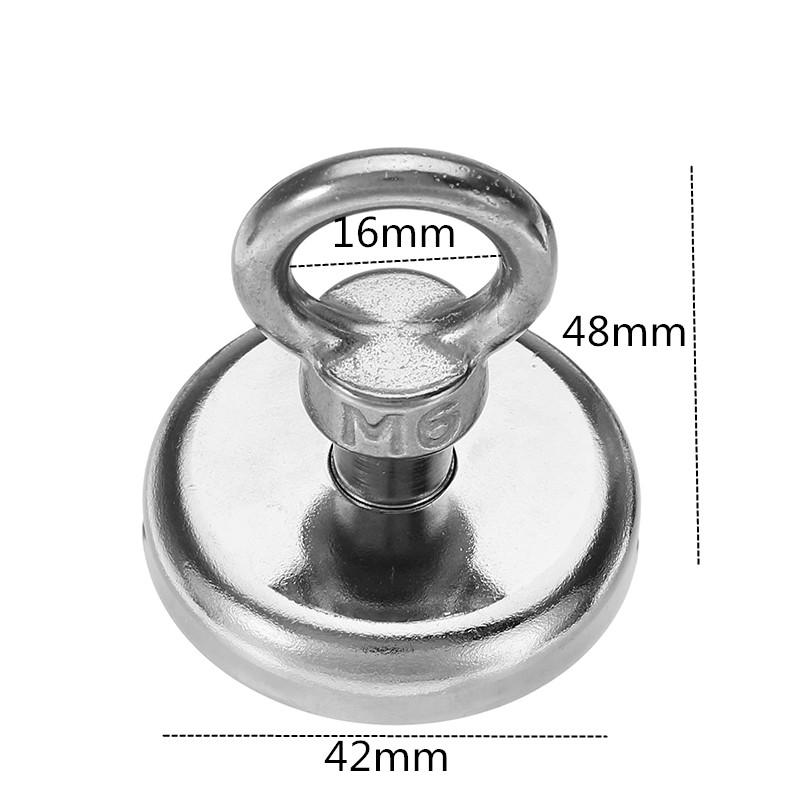 Effetool 42mm 68kg Neodymium Recovery Magnet Metal Detector Eyebolt Circular Ring Magnet