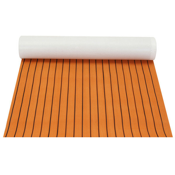 1200x2000x6mm EVA Foam Sheet Orange with Black Line Teak Synthetic Boat Decking Pad