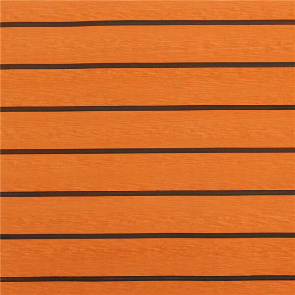 1200x2000x6mm EVA Foam Sheet Orange with Black Line Teak Synthetic Boat Decking Pad