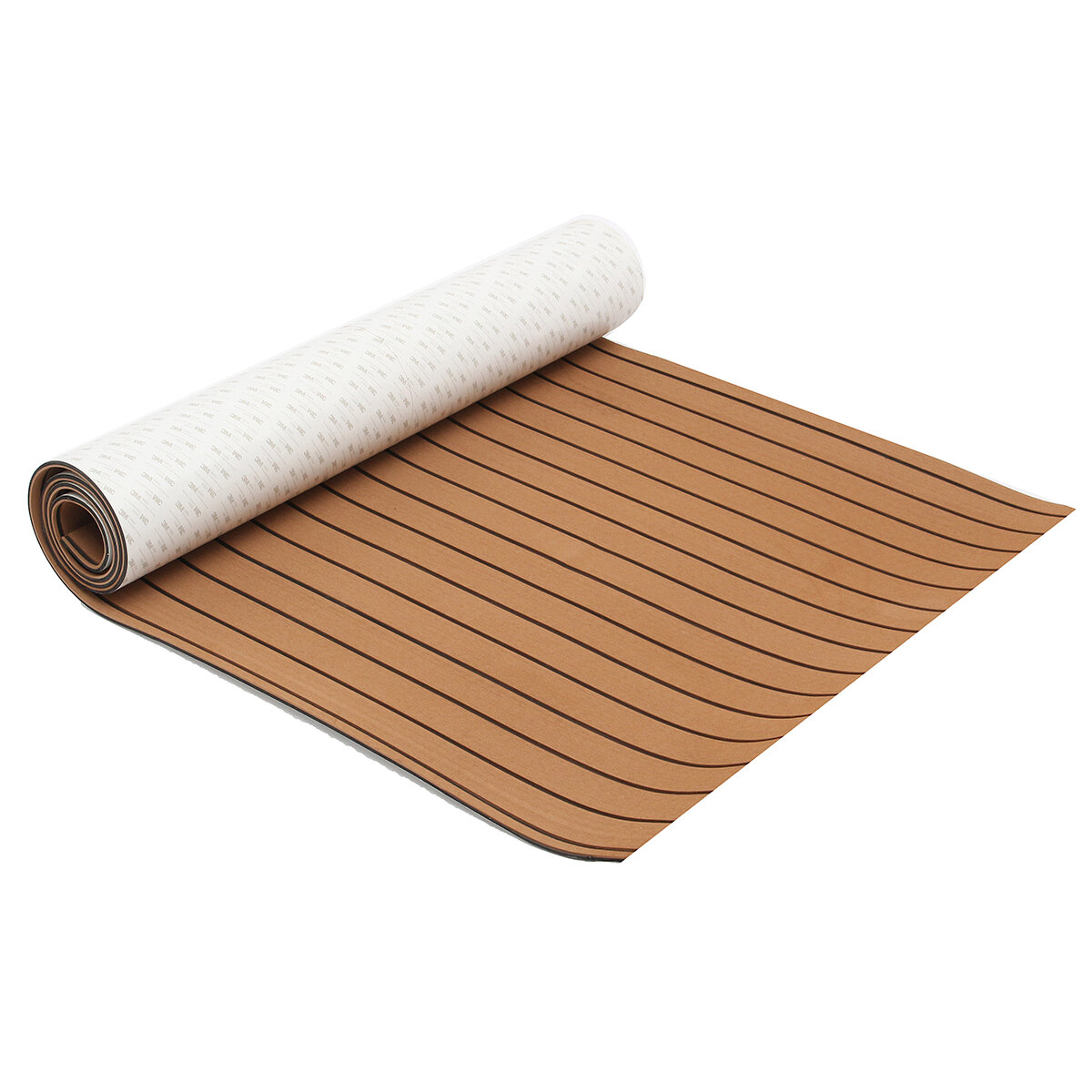 300cm x 90cm x 6mm EVA Foam Faux Teak Sheet Brown with Black Lines Boat Yacht Synthetic Teak