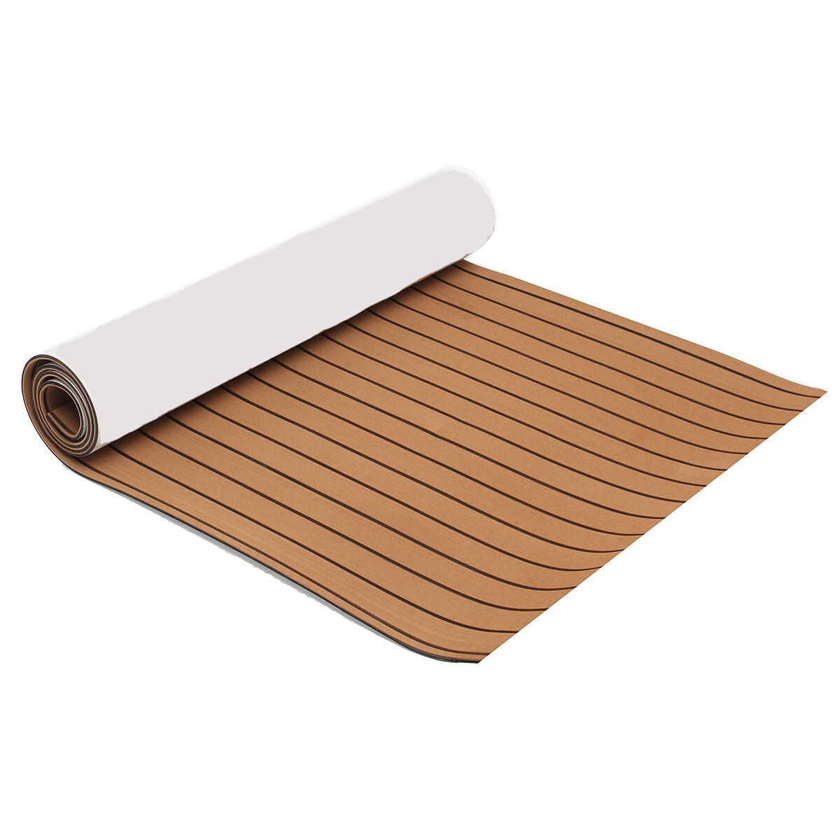 300cm x 90cm x 6mm EVA Foam Faux Teak Sheet Brown with Black Lines Boat Yacht Synthetic Teak