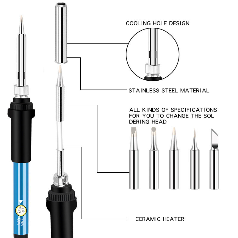 71 Pieces Adjustable Temperature Electric Soldering Iron Pyrography Tool Carving Pyrographer Pen Wood Burning Kit