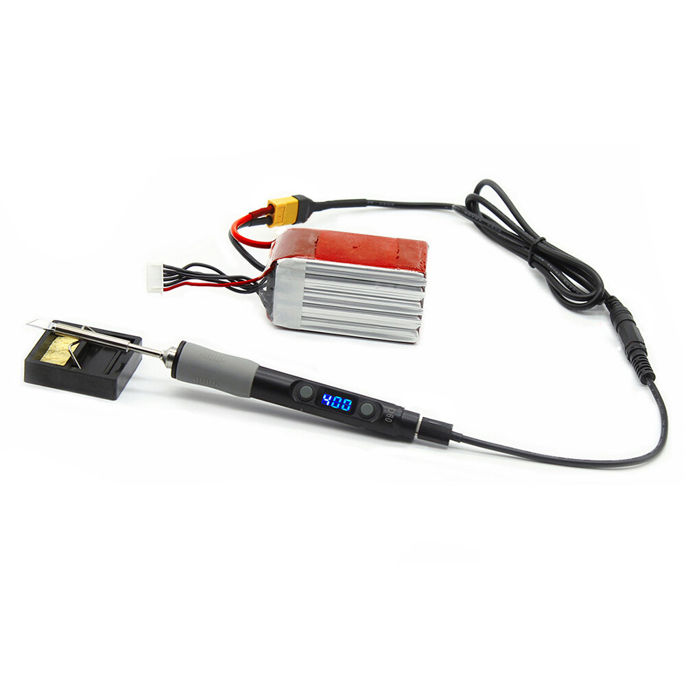 SQ-D60 60W Digital Soldering Iron Station DC12-24V Type-C Interface 100℃-400℃ Adjustable Temperature