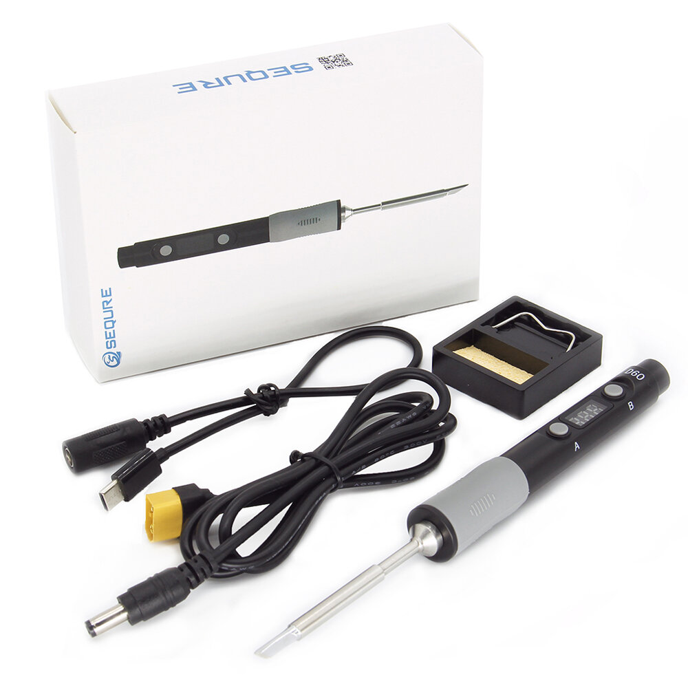 SQ-D60 60W Digital Soldering Iron Station DC12-24V Type-C Interface 100℃-400℃ Adjustable Temperature