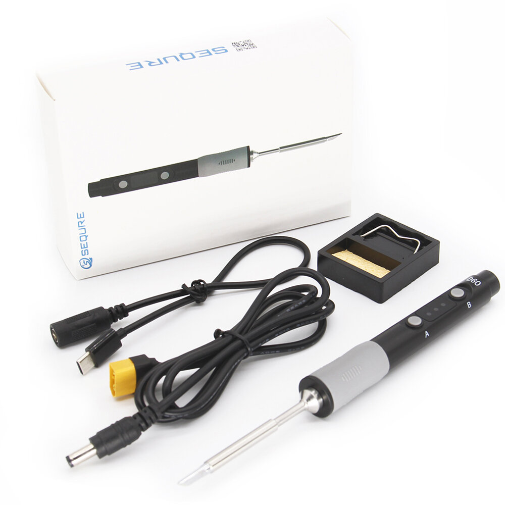 SQ-D60 60W Digital Soldering Iron Station DC12-24V Type-C Interface 100℃-400℃ Adjustable Temperature