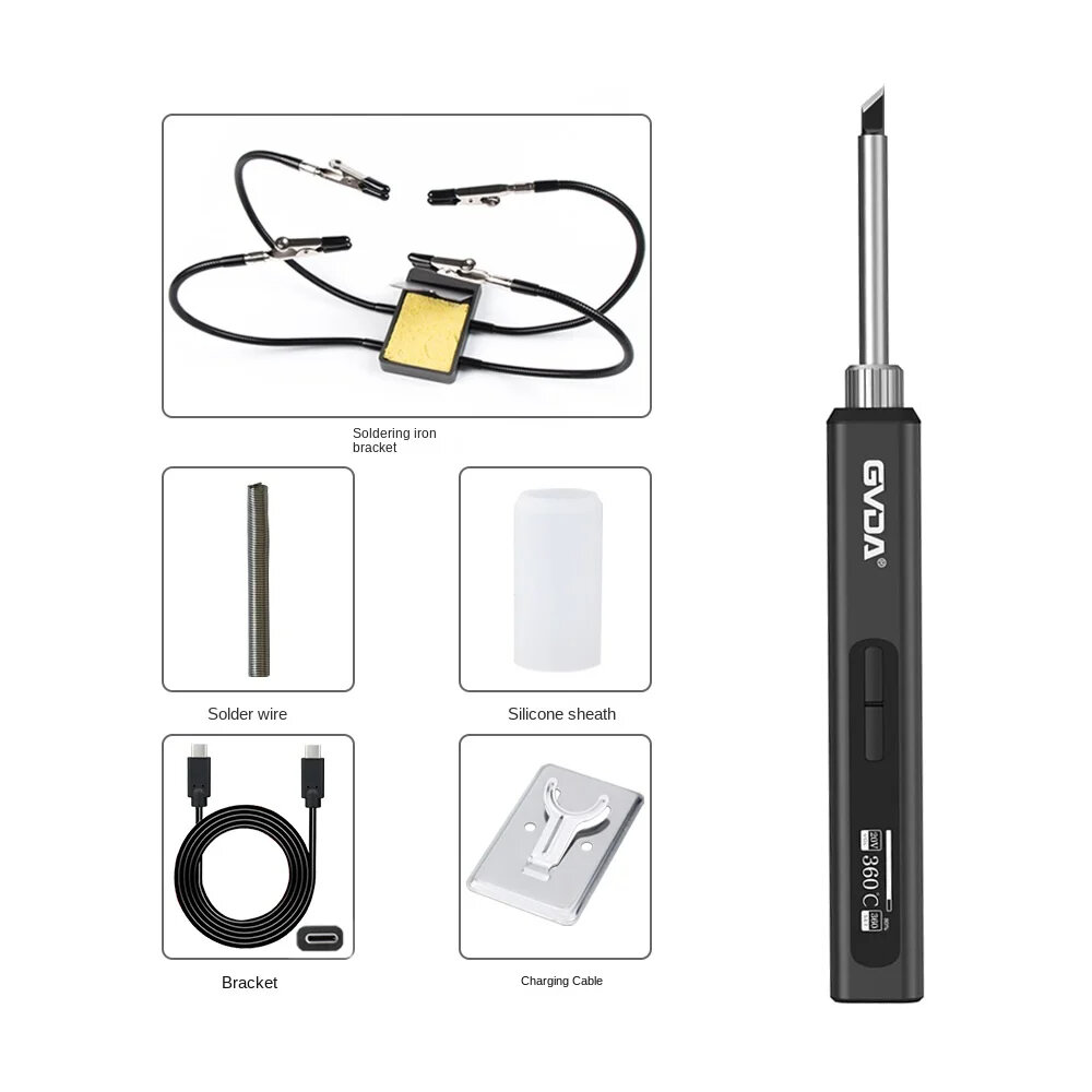 GVDA PD65W Intelligent Electric Soldering Iron with Constant Temperature Control 65W Power Fast Charging USB Type-C Interface OL