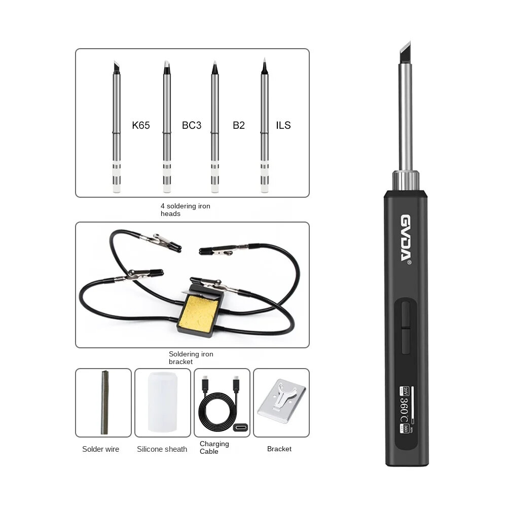 GVDA PD65W Intelligent Electric Soldering Iron with Constant Temperature Control 65W Power Fast Charging USB Type-C Interface OL