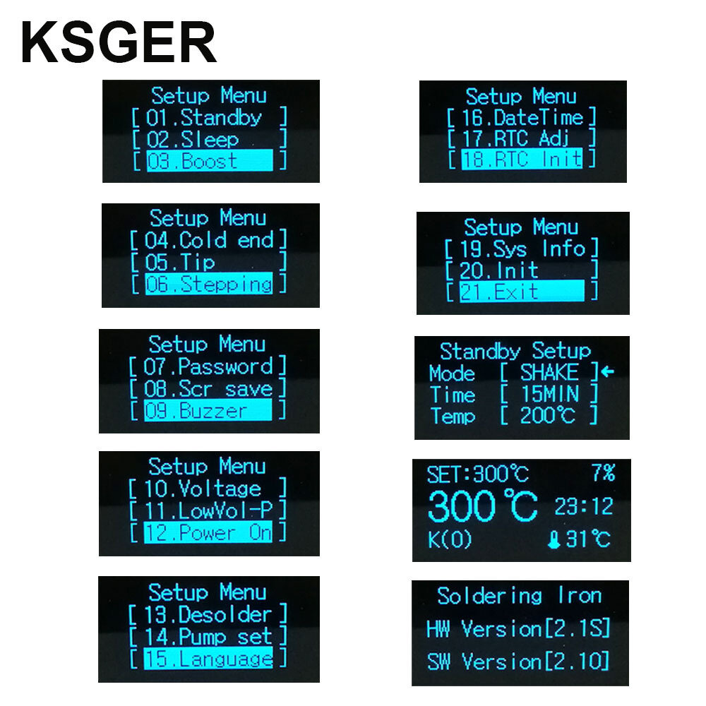 KSGER T12 STM32 OLED DIY Kit Constant Temperature Soldering Station 150-480°C Range Quick Heating High Power Output Compact