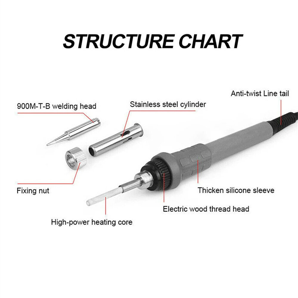 60W 220V Adjustable Electric Soldering Iron Station Solder Rework 90-480 Celsius Temperature Soldering Station Iron