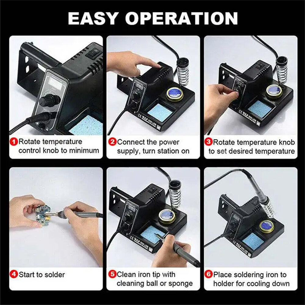 60W 220V Adjustable Electric Soldering Iron Station Solder Rework 90-480 Celsius Temperature Soldering Station Iron