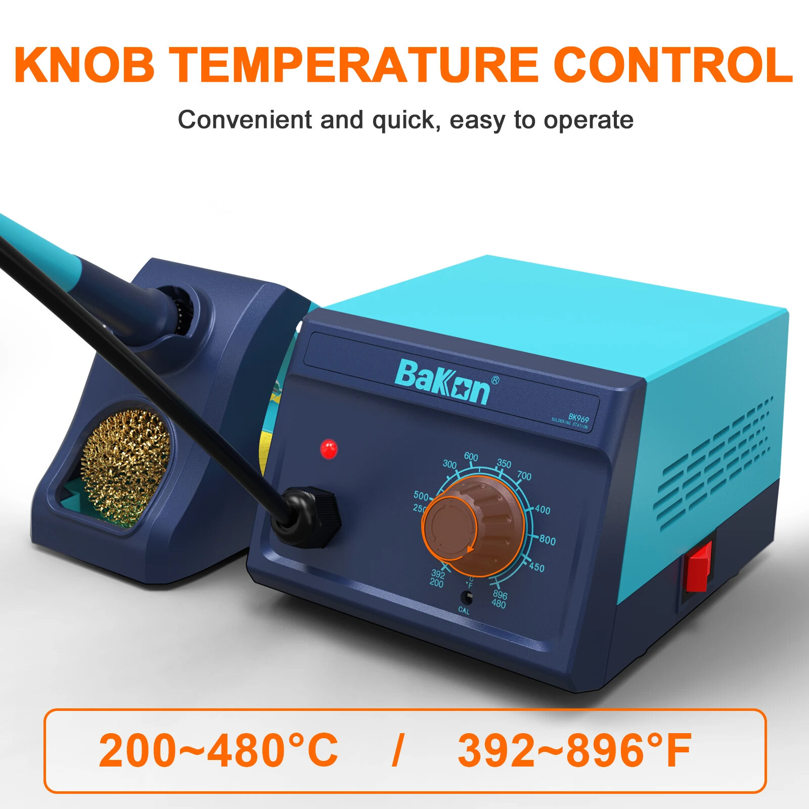 BK969 90W Soldering Iron Station with Ceramic Heating Core Rapid Fast Temperature Recovery Precise Control Safety Earth-Leakage