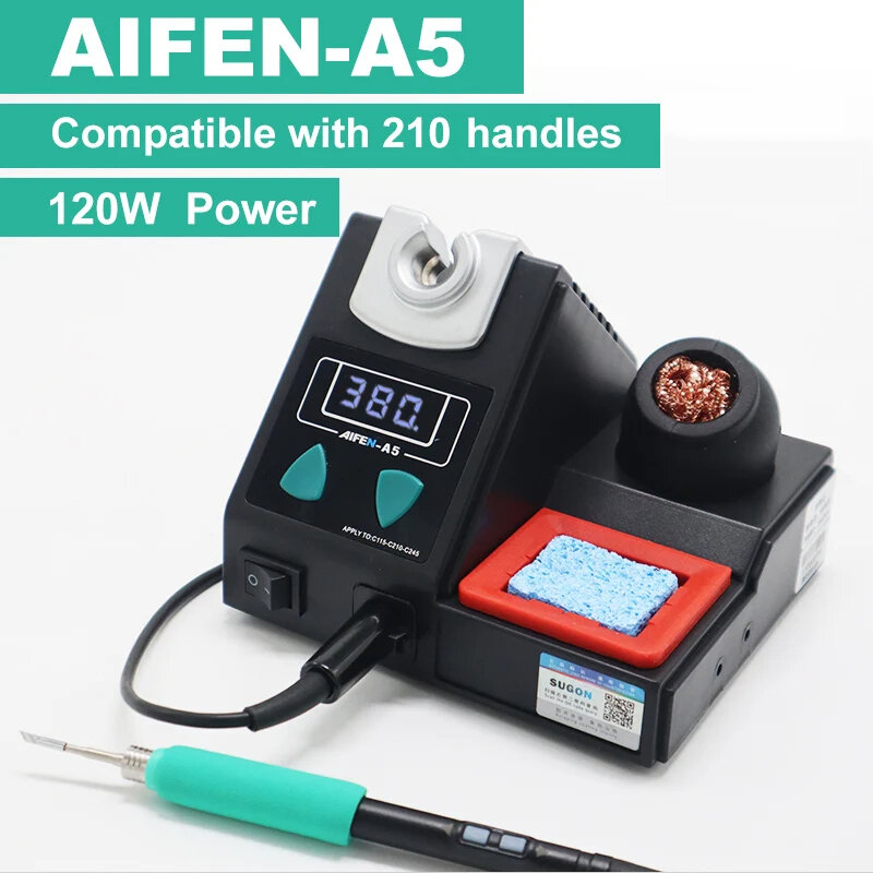 AIFEN A5 210 Soldering Station Compatible with JBC Soldering Iron Tips Powerful 120W Max Wide Temperature Range AC 220V/AC 110V