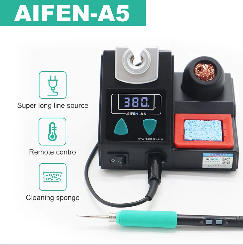 AIFEN A5 210 Soldering Station Compatible with JBC Soldering Iron Tips Powerful 120W Max Wide Temperature Range AC 220V/AC 110V