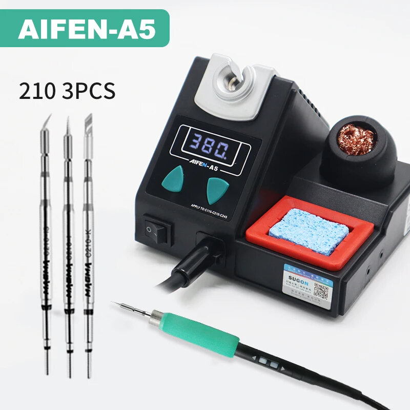 AIFEN A5 210 Soldering Station Compatible with JBC Soldering Iron Tips Powerful 120W Max Wide Temperature Range AC 220V/AC 110V