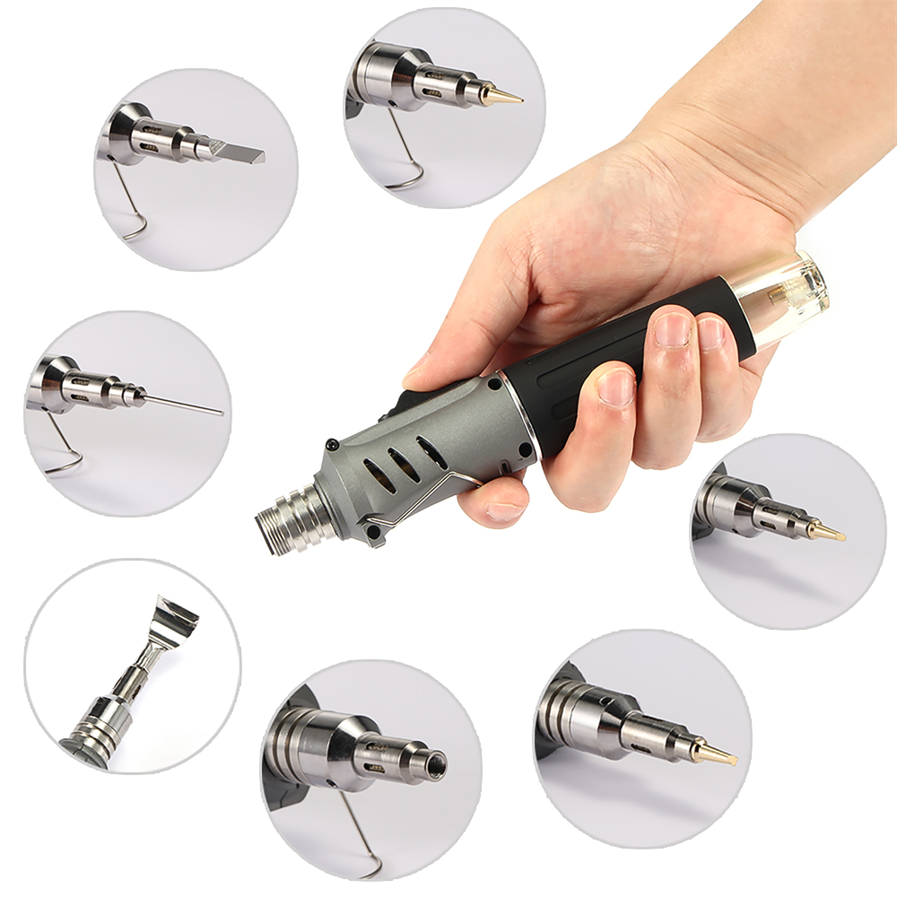 HS-1115K Soldering Iron Professional 10 in 1 Soldering Iron Set Butane Gas Soldering Iron Set 26ml Welding Torch Kit Tool