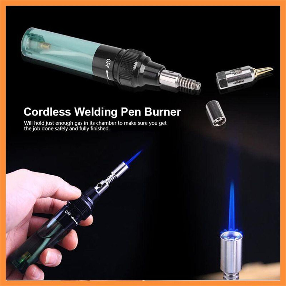 4 In 1 Portable Soldering Iron Set Welding Pen Burner Blow Torch Gas Soldering Iron Cordless Butane Tip Tool