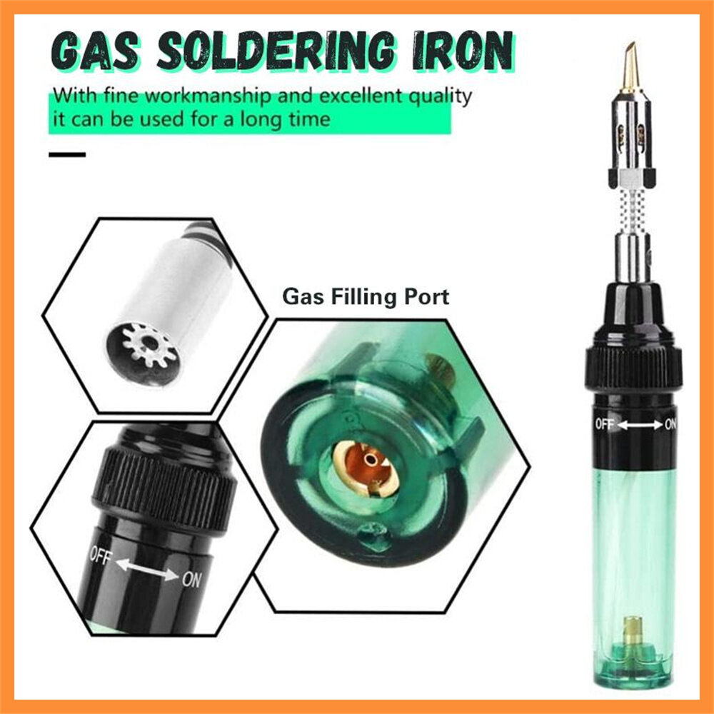 4 In 1 Portable Soldering Iron Set Welding Pen Burner Blow Torch Gas Soldering Iron Cordless Butane Tip Tool