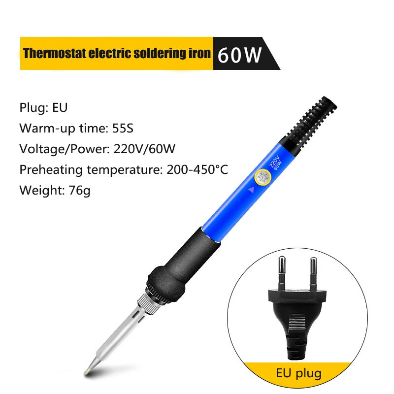 Mini Soldering Iron Adjustable Temperature Electric Solder Iron 60W Welding Solder Rework Station Heat Pencil Tips Repair Tool