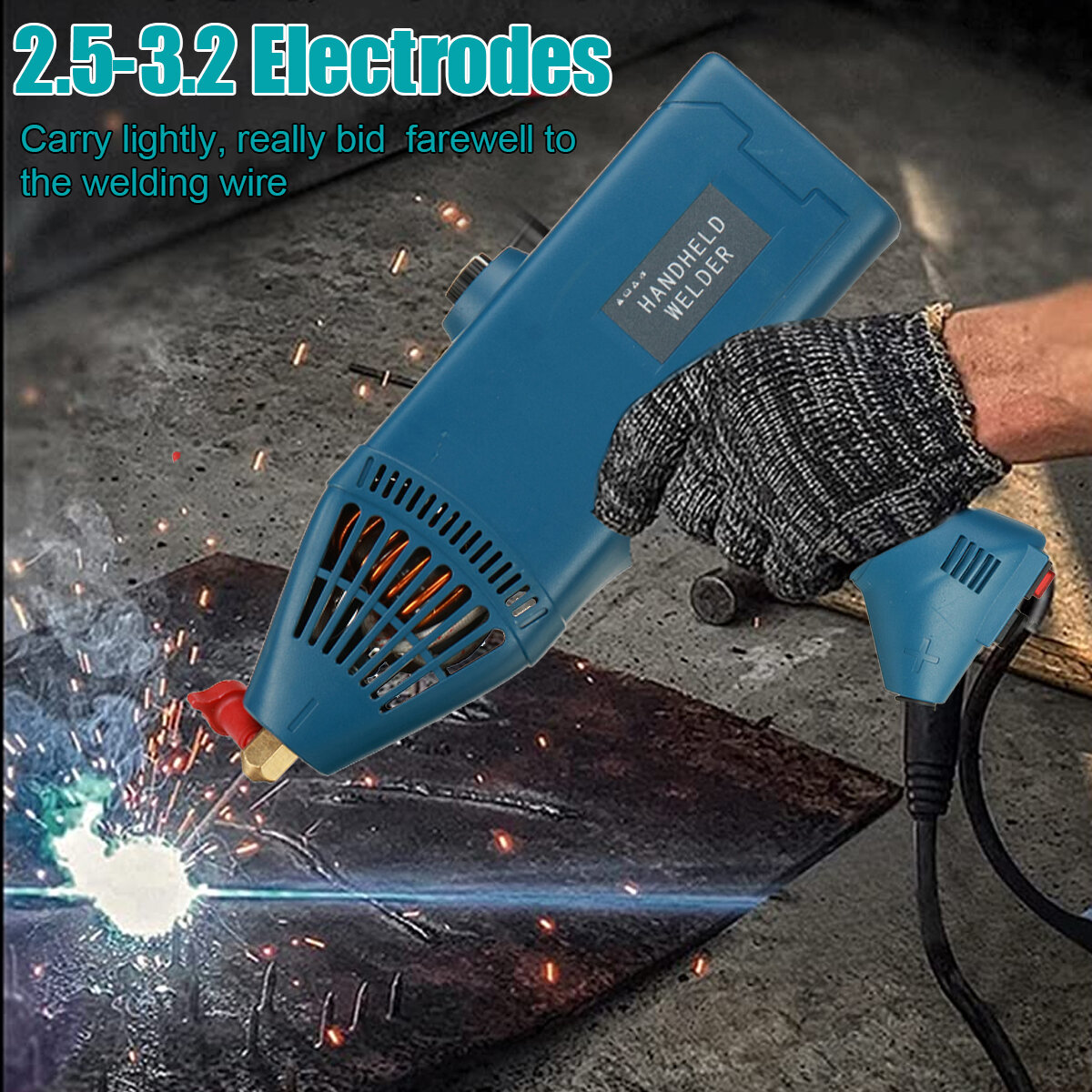 5500W ARC Welding Machine Handheld Electric Welding Tools with Ground Wire Metal Clip 220V EU Plug