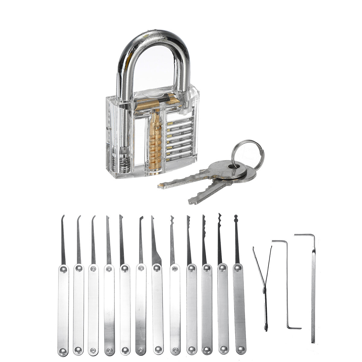 5/19/25PCS Unlocking Locksmith Practice Lock Pick Key Extractor Padlock Lockpick Tool Kits