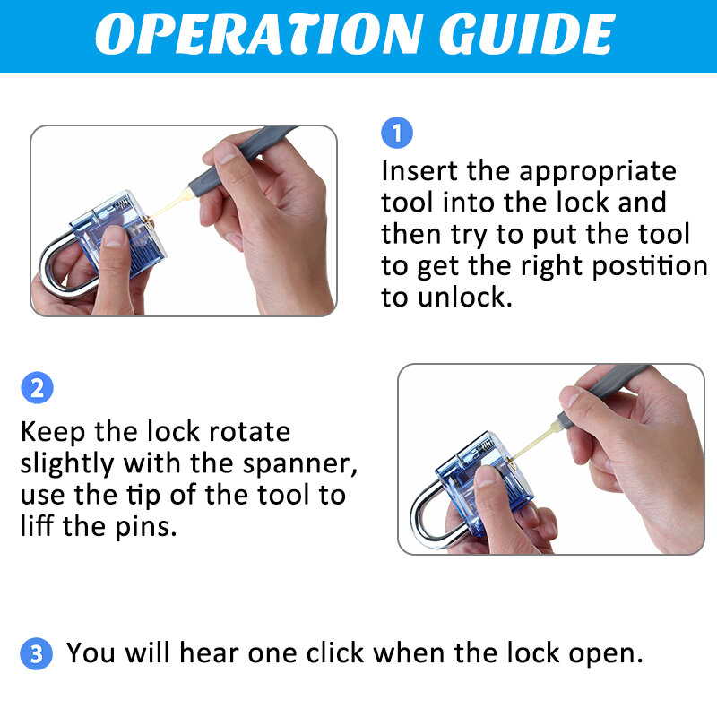 Unlocking Lock Picks Set Key Extractor Tool Locksmith Practice Padlock Skill Transparent