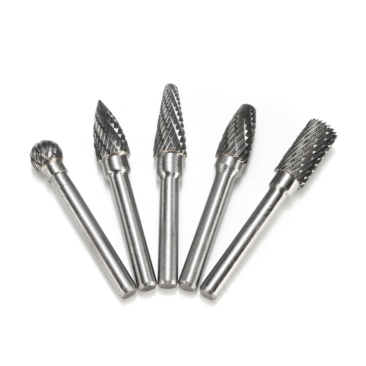 Drillpro RB29 5pcs 6mm Shank Tungsten Carbide Burr Rotary Cutter file Set Engraving Tool