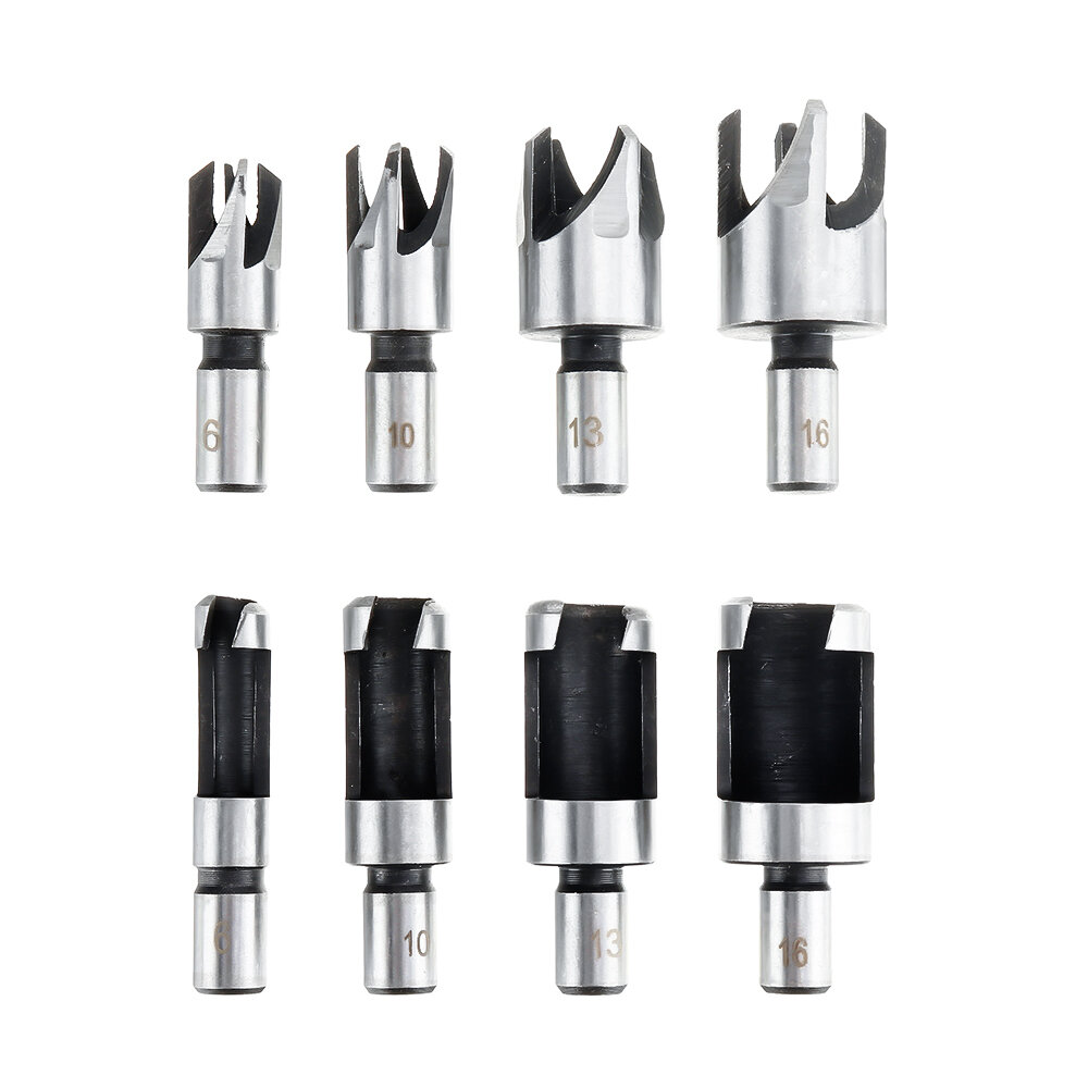 Drillpro 23pcs Woodworking Chamfering Countersunk Drill Bit Set 5 Flute Chamfering Drill Wood Plug Cutter Automatic Center Punch