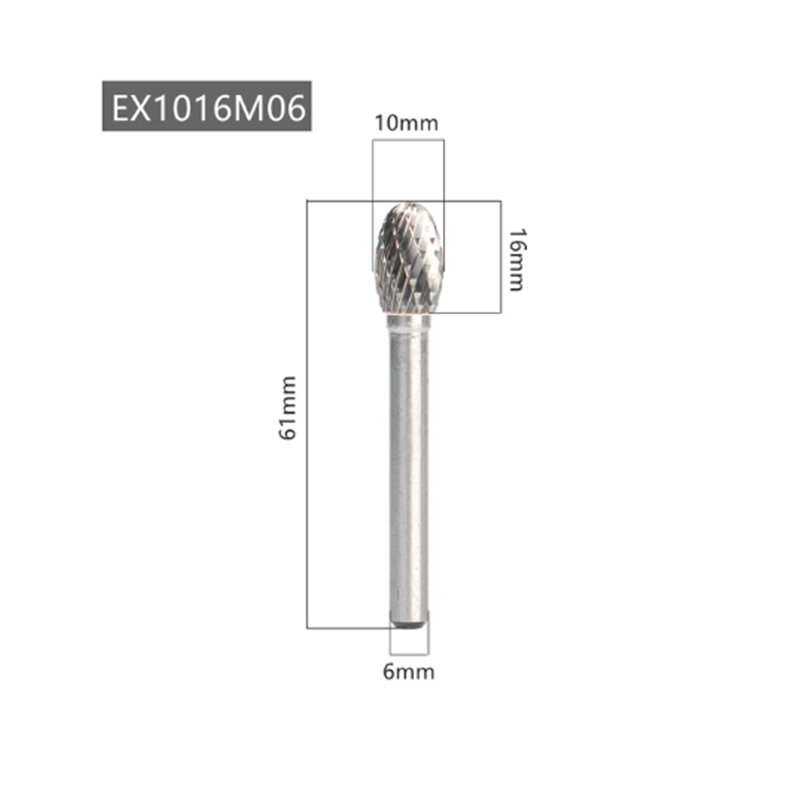 EX Type Double Slot Tungsten Steel Wood Carving Grinding Head Hard Metal Milling Cutter For Copper