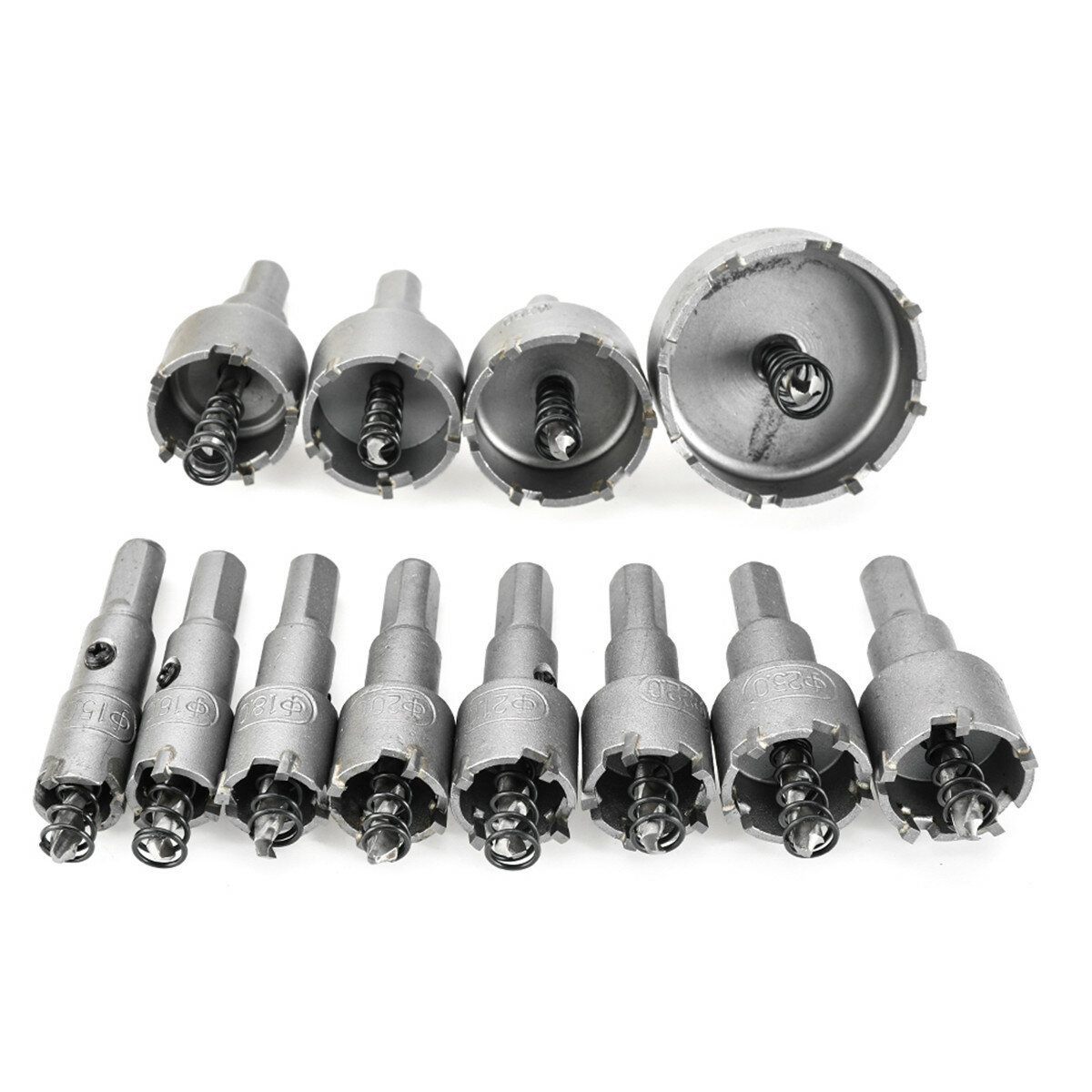 Drillpro 12pcs 15mm-50mm Hole Saw Cutter Alloy Drill Bit Set for Wood Metal Cutting