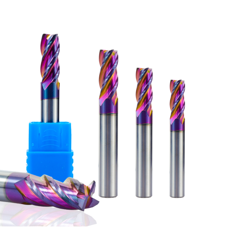 Drillpro 5/6/8/10/12mm ULTRA Surface Tungsten Carbide End Mill HRC60 4 Flute Spiral End Milling Cutter CNC Router Bit