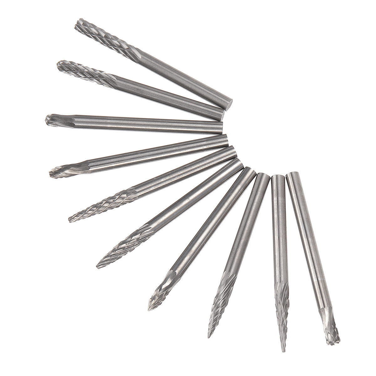 10Pcs 3mm Routing Router Drill Bits Set For Dremel Carbide Rotary Burrs Tools Wood Stone Metal Root Carving Milling Cutter Tools