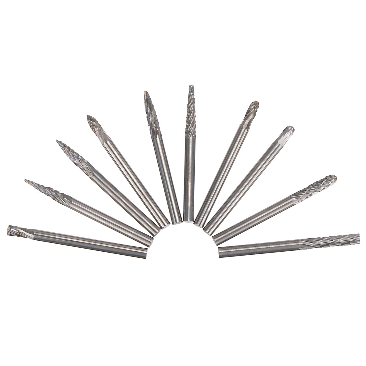 10Pcs 3mm Routing Router Drill Bits Set For Dremel Carbide Rotary Burrs Tools Wood Stone Metal Root Carving Milling Cutter Tools