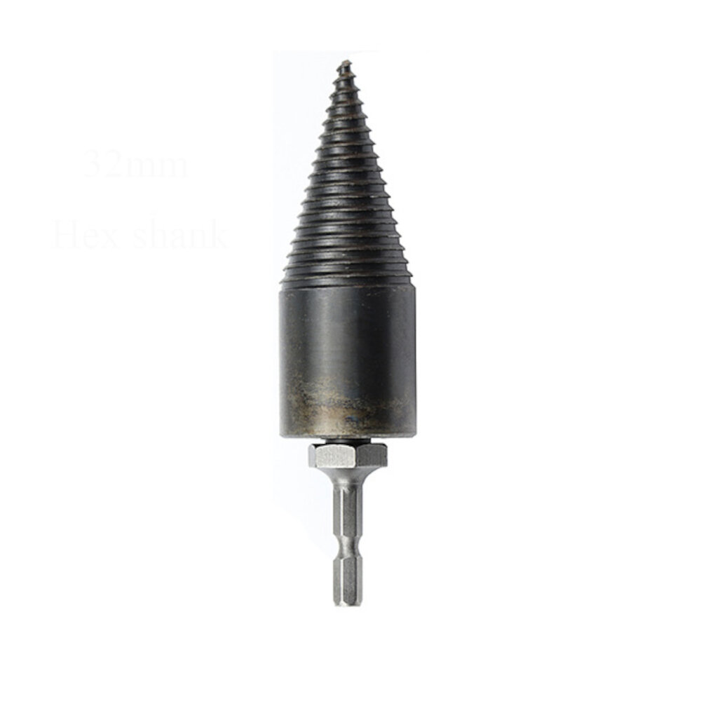 1Pc Drillpro 32/42mm HSS Round/Square/Hexagonal Shank Firewood Drill Bit Splitter Wood Split Cone Drill Bit For Tree Cutting