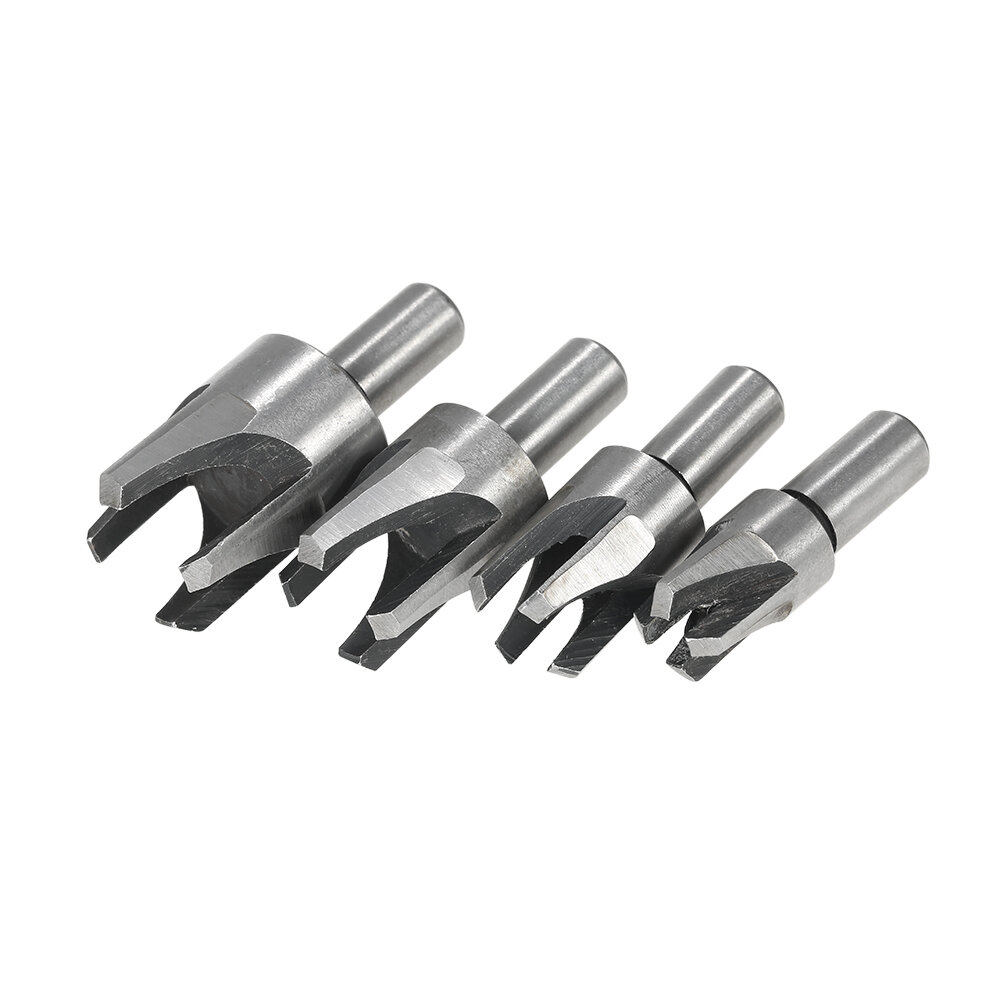 4PCS Claw Corkscrew 6/8/10/13mm Carbon Steel Wood Plug Hole Cutter Drill Bit Set